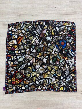 Westminster Abbey Beckford Silk Scarf Stained Glass Square Black Luxury